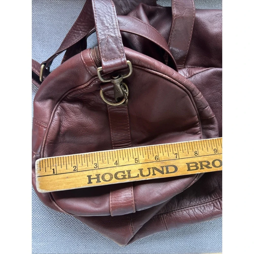 Vintage Brown Leather Duffel Bag Columbian Bags Co Hand Crafted Carry‎ On